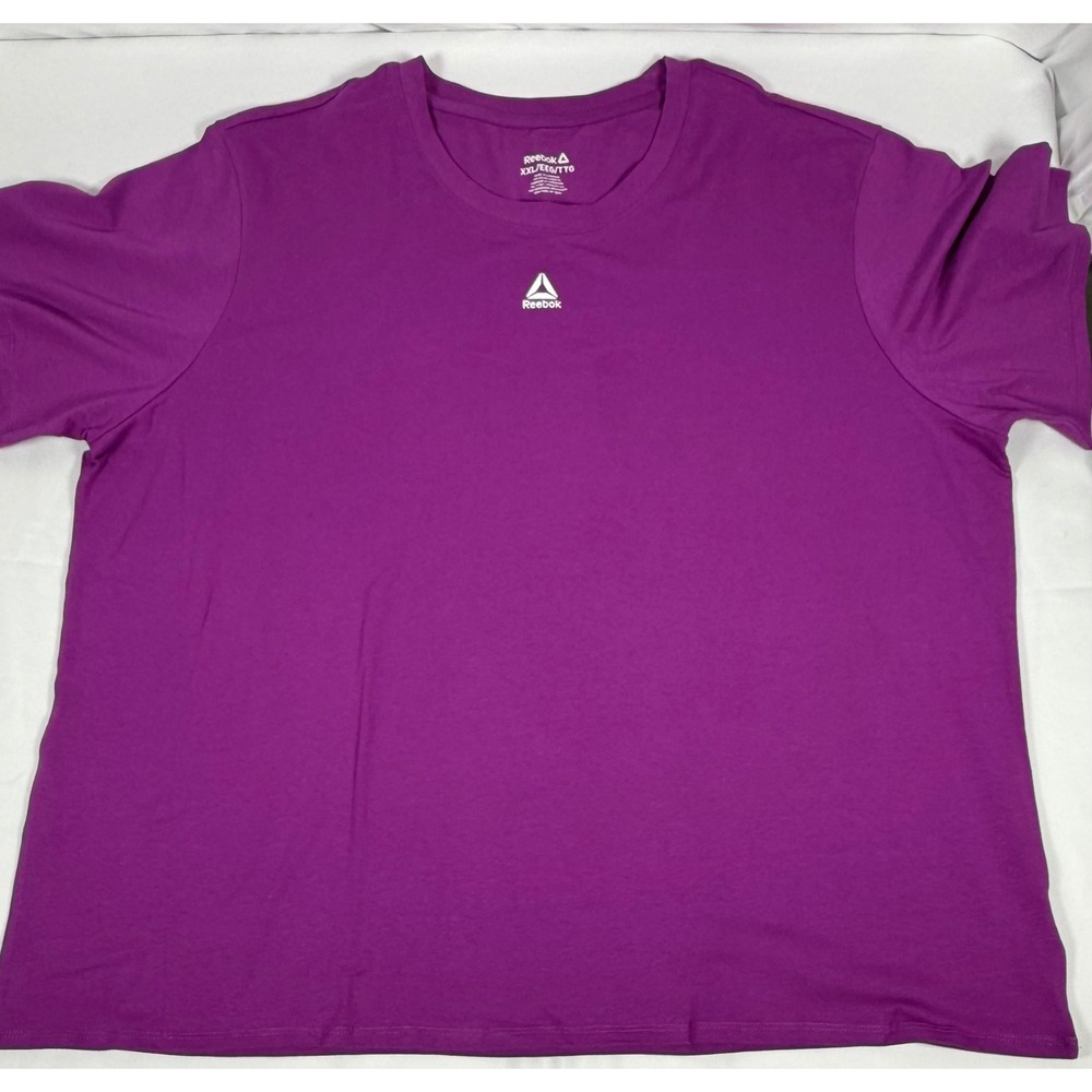 Reebok Womens XXL Purple Short Sleeve Crew Neck Activewear T-Shirt Logo Tee